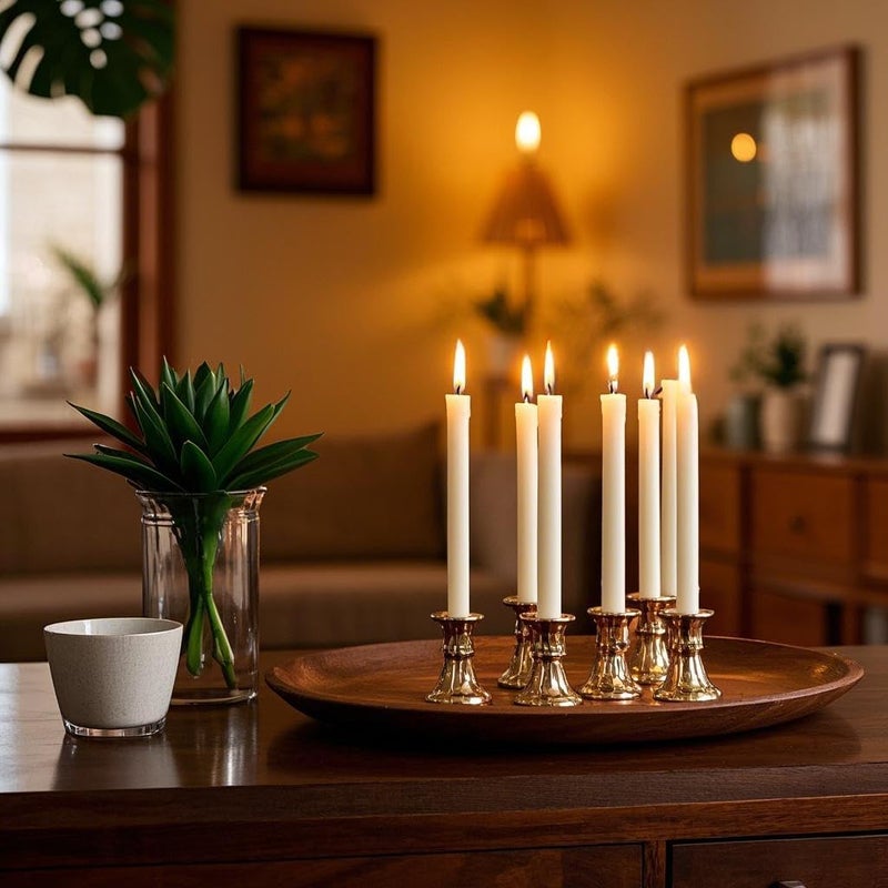 Sihuida 12-Pack Ivory Taper Candles, 10 Inch Unscented Dripless Candlesticks, Long-Lasting Burn Time of 7-8 Hours, Perfect for Home Décor, Weddings, and Events - Image 4